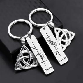 img 1 attached to 🔑 Gzrlyf ANAM Cara Keychain Set - Best Friend Gifts, Soul Sister Gift Set of 2, Celtic Soulmate Keychains
