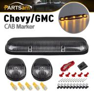 🚛 partsam cab light top roof running cab marker lights 264155cl 3pcs + t10 led bulbs: perfect fit for silverado/sierra 1500 1500hd 2500 2500hd 3500 2002-2007 truck logo