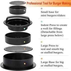 img 2 attached to 🍔 NanaHome Stuffed Burger Press Patty Maker - Non-Stick 3 in 1 Mold for Different Size Burgers: Sliders, Regular Beef Burgers - Kitchen & Grilling Accessories