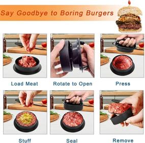 img 1 attached to 🍔 NanaHome Stuffed Burger Press Patty Maker - Non-Stick 3 in 1 Mold for Different Size Burgers: Sliders, Regular Beef Burgers - Kitchen & Grilling Accessories