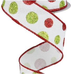 img 1 attached to 🎀 White Glitter Multi-Dots Wired Ribbon - 10 Yards, 1.5-inch Width