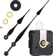 ⏰ high torque quartz clock movement for diy clock: 12 inch long spade hands, shaft length 1/10 inches/23mm (black) логотип