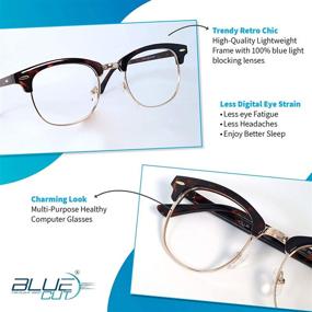 img 3 attached to 👓 Vintage Blue Light Blocking Glasses: Prevent Headaches & Eye Fatigue, Ideal for Indoor Gaming & Computer Use