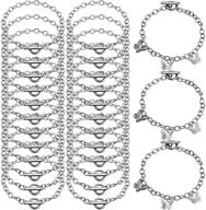 💎 diy jewelry crafts supplies: 24-piece stainless steel bracelet chains with ot toggle clasp – silver logo