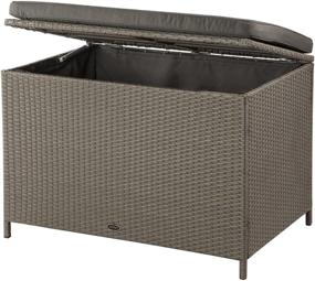 img 3 attached to 📦 PatioFlare PF-AC-209C-BR Ferrara Wicker Storage Box, 154 gallons, Warm Grey