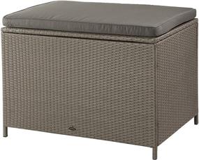 img 4 attached to 📦 PatioFlare PF-AC-209C-BR Ferrara Wicker Storage Box, 154 gallons, Warm Grey