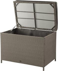 img 2 attached to 📦 PatioFlare PF-AC-209C-BR Ferrara Wicker Storage Box, 154 gallons, Warm Grey