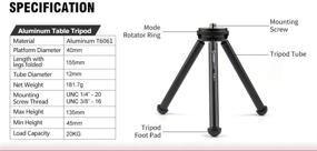 img 3 attached to 📸 SunwayFoto T1A11-II TableTop Aluminum Tripod