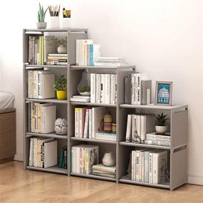 img 2 attached to 📚 HOSTARME 9 Cube Bookshelf Kids Book Organizer | Greyness DIY Bookcase for Bedroom, Classroom, and Office