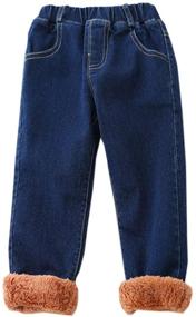 img 4 attached to 👦 Winter Toddler Boys' Clothing: Ameyda Kids Fleece Jeans