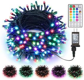 img 4 attached to 🎄 RGB Christmas Lights - Brizled 115ft 300 LED String Lights with Remote Control | Plug-in Color Changing Xmas Tree Lights for Indoor and Outdoor Decor - Perfect for Christmas, Halloween, Parties and Home