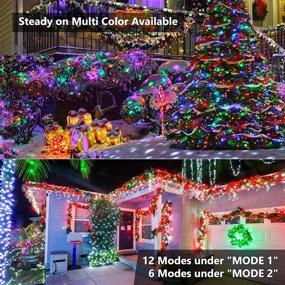 img 1 attached to 🎄 RGB Christmas Lights - Brizled 115ft 300 LED String Lights with Remote Control | Plug-in Color Changing Xmas Tree Lights for Indoor and Outdoor Decor - Perfect for Christmas, Halloween, Parties and Home
