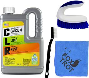 img 4 attached to 🧼 CLR Complete Cleaning Kit: The Ultimate Calcium Lime and Rust Removal System with 28oz Bottle, Handheld Brush, EZ Grip Vinyl Brush, and Foxtrot TM Microfiber Towel