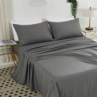 akk 4 piece queen sheet sets- ultra soft microfiber fitted sheet extra deep pocket - dark grey bedding sheets - set of 4 - up to 18 inches logo