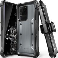 vena varmor rugged case for samsung galaxy s20 ultra (6.9&#34;) - military grade drop protection, heavy duty holster with kickstand - space gray logo