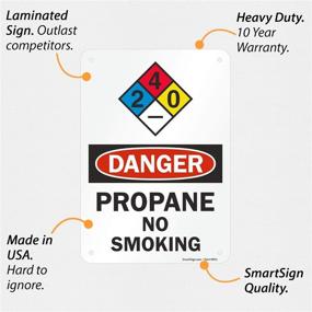 img 3 attached to 🔥 Prominent Danger Propane Smoking SmartSign: Premium Aluminum Signage for Enhanced Safety