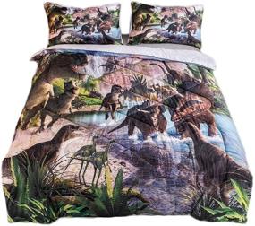 img 4 attached to ADASMILE Dinosaur Comforter Pillowcases Microfiber