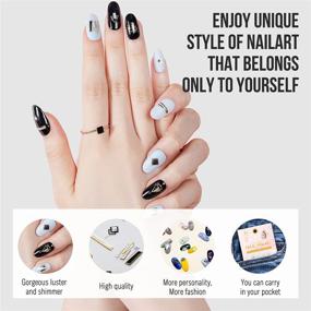 img 3 attached to Glam Up Your Nails with ANGALAXY Fashion Nail Stickers: A Vibrant Selection of Self-Adhesive, 3D DIY Colorful Manicure Art Decals for Stylish Young Women and Fashionable Ladies