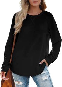 img 3 attached to 👚 Loose Fitting Women's Crewneck Sweatshirts - Long Sleeve Pullover Tops for Women