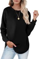 👚 loose fitting women's crewneck sweatshirts - long sleeve pullover tops for women logo