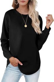 img 4 attached to 👚 Loose Fitting Women's Crewneck Sweatshirts - Long Sleeve Pullover Tops for Women