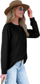 img 2 attached to 👚 Loose Fitting Women's Crewneck Sweatshirts - Long Sleeve Pullover Tops for Women