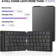 🔌 wireless portable folding keyboard, samsers multi-device bluetooth keyboard, ultra slim full size rechargeable keyboard for ios android windows phone tablet, laptop – connect up to 3 devices logo