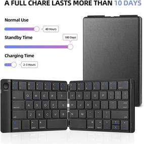 img 4 attached to 🔌 Wireless Portable Folding Keyboard, Samsers Multi-Device Bluetooth Keyboard, Ultra Slim Full Size Rechargeable Keyboard for IOS Android Windows phone Tablet, Laptop – Connect up to 3 Devices