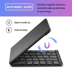 img 3 attached to 🔌 Wireless Portable Folding Keyboard, Samsers Multi-Device Bluetooth Keyboard, Ultra Slim Full Size Rechargeable Keyboard for IOS Android Windows phone Tablet, Laptop – Connect up to 3 Devices