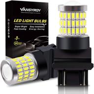 🌟 vansyroy 3157 3156 3057 3457 4157 t25 led bulbs: xenon white, super bright 58-smd with projector - pack of 2 logo