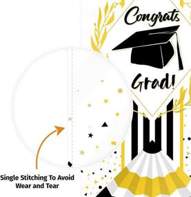 img 1 attached to 2021 Graduation Backdrop Banners - Pack of 3 - Extra Large Congrats Wall Decor Vertical Signs in Gold and Black - Graduation Party Supplies and Decorations