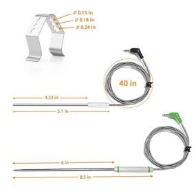 img 2 attached to Enhanced 4-Pack Probe Kit for Thermopro TP20 TP08S TP07 TP25, Ensuring Highly Accurate & Rapid Meat and Ambient Temperature Readings for TP20 TP17 TP-27 TP17H TP06s TP16S TP09 TP28 with Detachable Probe Clip