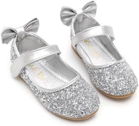 img 4 attached to PPXID Sequins Bowknot Princess Pumps Silver
