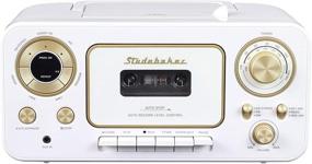 img 3 attached to Переносной стерео CD-плеер Studebaker SB2135WG с AM/FM радио и кассетным проигрывателем/рекордером (бело-золотой)