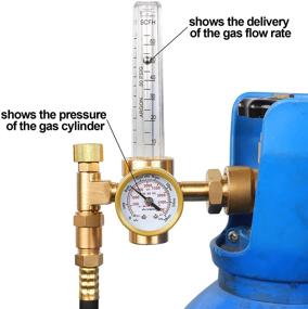 img 1 attached to BETOOLL HW9003 Argon/CO2 Gas Regulator Gauge: Reliable Flow Meter for Mig and Tig Welding