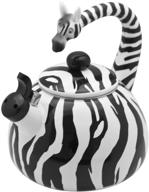 чайник supreme housewares zebra с пищалкой: стильный дизайн в черно-белых тонах, вместимостью 2.3 кварты логотип