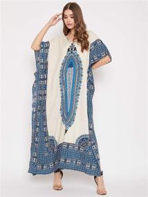 img 3 attached to 🌸 Gypsie Blu Plus Size Women's Kaftans: Kimono Style Polyester Dresses for Loose Caftan Dressing, Evening or Casual Long Maxi for Ladies