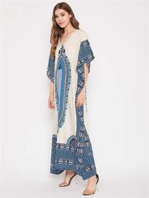 img 2 attached to 🌸 Gypsie Blu Plus Size Women's Kaftans: Kimono Style Polyester Dresses for Loose Caftan Dressing, Evening or Casual Long Maxi for Ladies