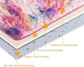 img 1 attached to Ковер Holawakaka в стиле тай-дай из искусственного меха размером 5' x 8': Яркий розово-фиолетовый декоративный ковер для спальни, дивана или гостиной.