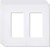 [5 pack] bestten 2-gang screwless wall plate, uswp6 snow white series, decorator outlet cover, h4.69” x w4.73”, for light switch, dimmer, gfci, usb receptacle, best choice for home décor логотип