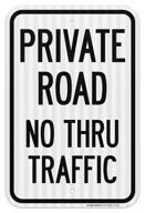 private road thru traffic sign logo