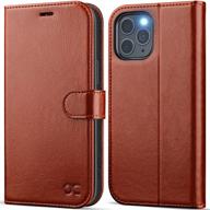 📱 iphone 12 pro max wallet case - ocase pu leather flip folio case with card holders, rfid blocking, kickstand & shockproof tpu inner shell - brown, 6.7 inch phone cover logo