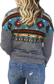 img 1 attached to 👚 Stylish Artfish Women's Aztec Printed Western Sweatshirts with Pocket: Shop Now!