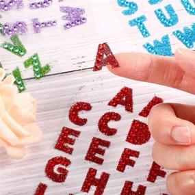 img 3 attached to 🎉 Blulu 8 Colors Glitter Alphabet Letter Stickers - Perfect for Grad Caps & Handicraft Art