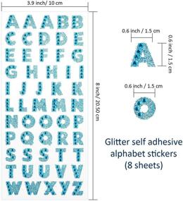 img 1 attached to 🎉 Blulu 8 Colors Glitter Alphabet Letter Stickers - Perfect for Grad Caps & Handicraft Art