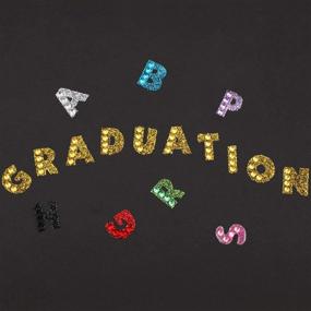 img 2 attached to 🎉 Blulu 8 Colors Glitter Alphabet Letter Stickers - Perfect for Grad Caps & Handicraft Art