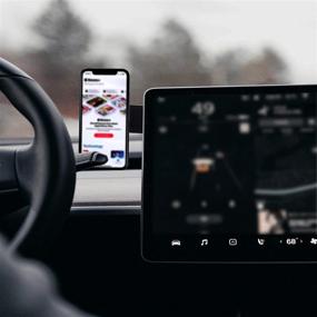 img 1 attached to 📱 KIKIMO Держатель для телефона Tesla для модели 3/Y: Универсальное магнитное крепление для всех мобильных телефонов - Идеальные аксессуары для Tesla!