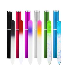 img 4 attached to 🎁 Premium 6 Pack Glass Nail File Set: Double Sided Crystal Fingernail Files with Case for Professional Manicure Nail Care - Perfect Christmas Thanksgiving Stocking Stuffers Gifts for Women