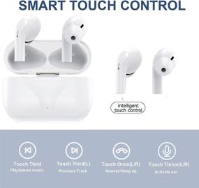 img 2 attached to 🎧 Debbeny Wireless Earbuds: Bluetooth 5.0 Touch Control with Charging Case - Hi-Fi Stereo True Wireless Headphones for Sports and Work