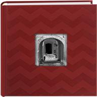 📸 pioneer da-200cvr 200-pocket chevron embossed frame leatherette photo album, 4x6", red logo